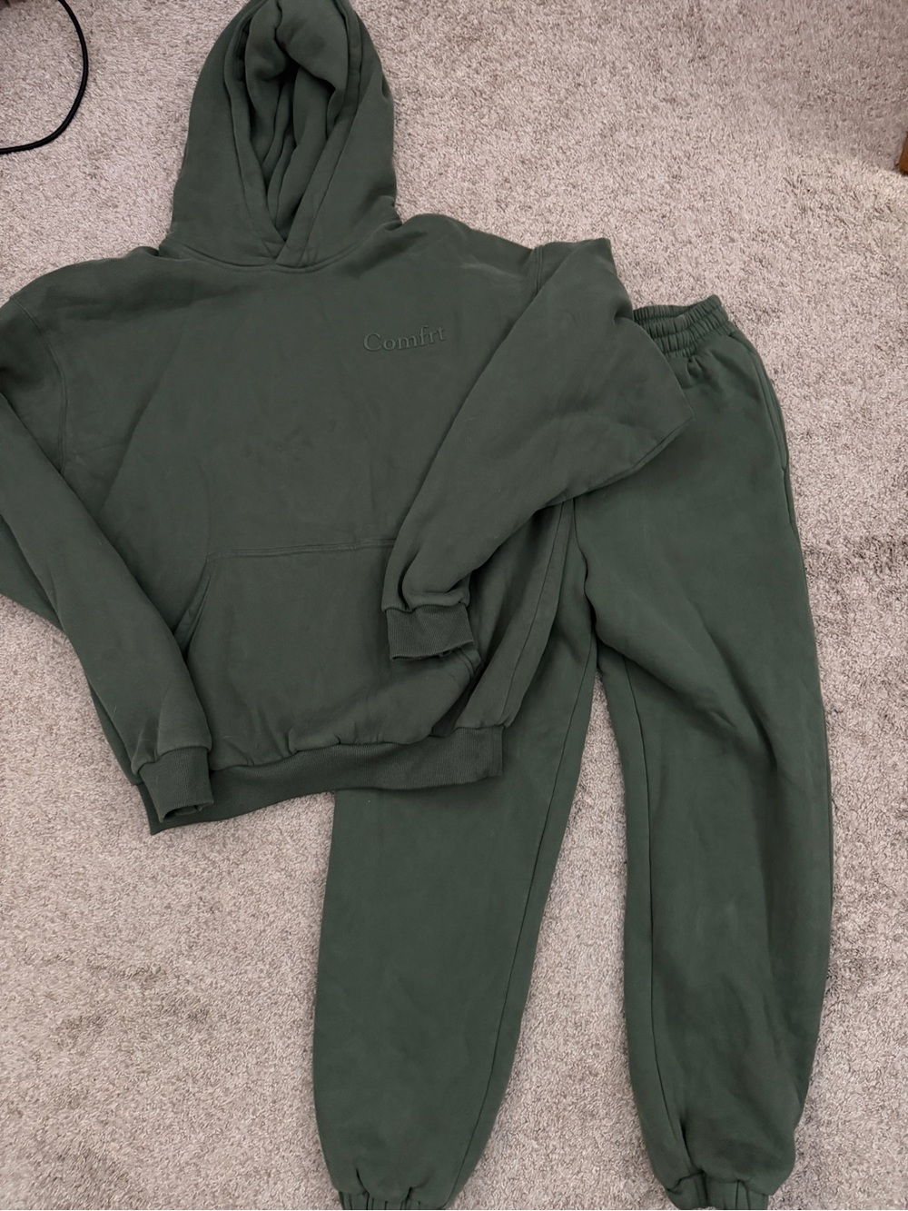 Comfrt Signature Hoodie Sweatpants Set Pine Green M Medium